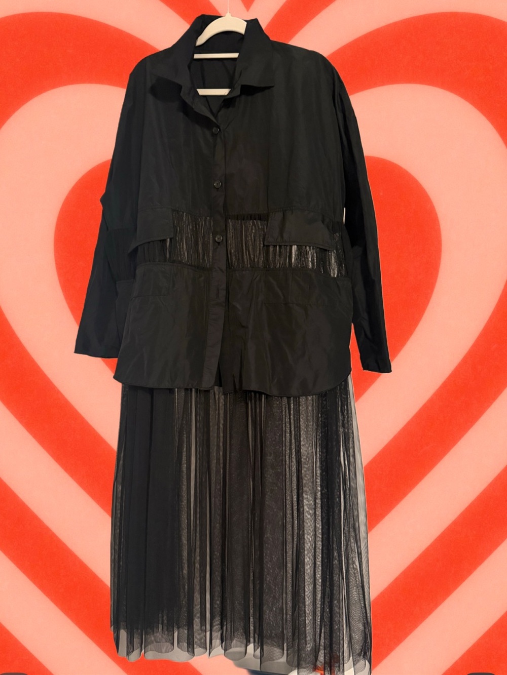 Black Women's Lightweight Sheer Panel Jacket